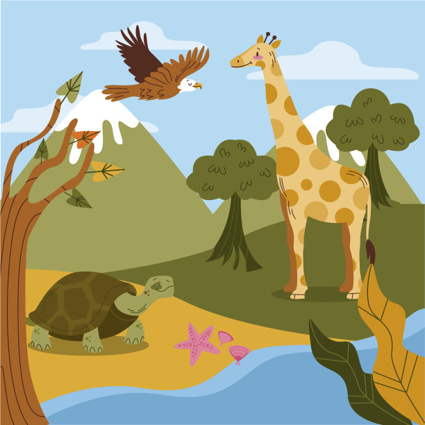 手绘生物多样性图片下载