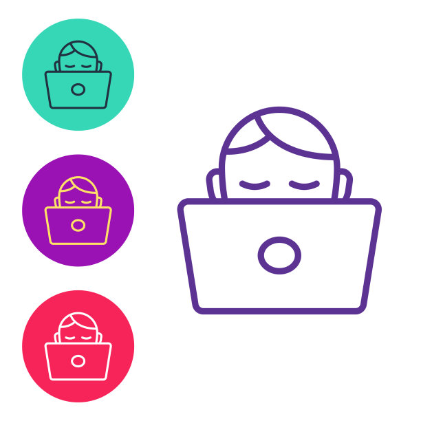 设置线学生在笔记本电脑图标隔离图片下载