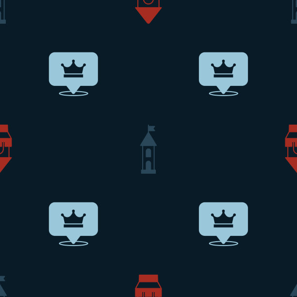 将城堡塔楼和国王王冠无缝连接图片下载