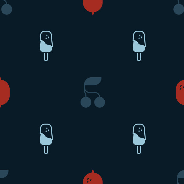 将柠檬、新鲜浆果和冰淇淋无缝连接图片下载