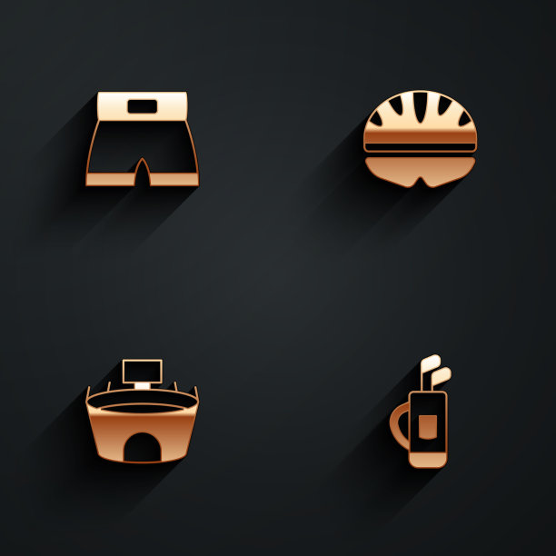 设置拳击短自行车头盔体育场和高尔夫球场图片下载