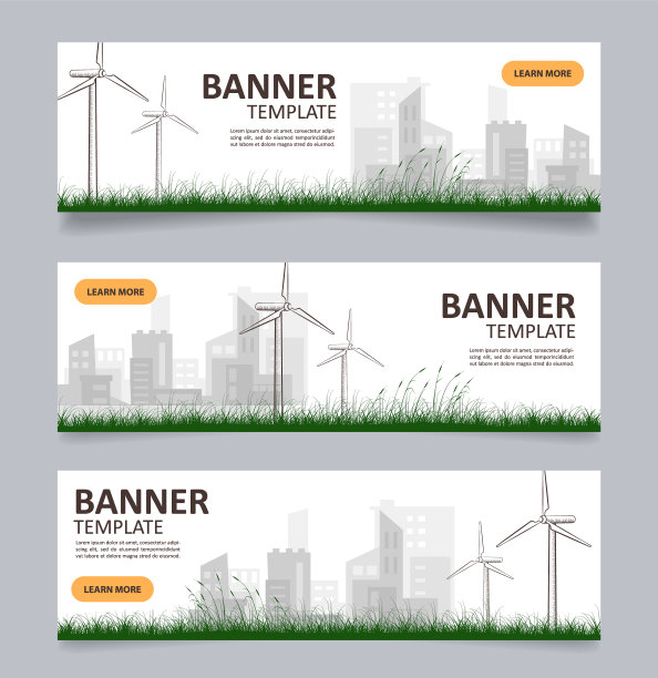 可持续动力城市网页横幅设计模板图片下载