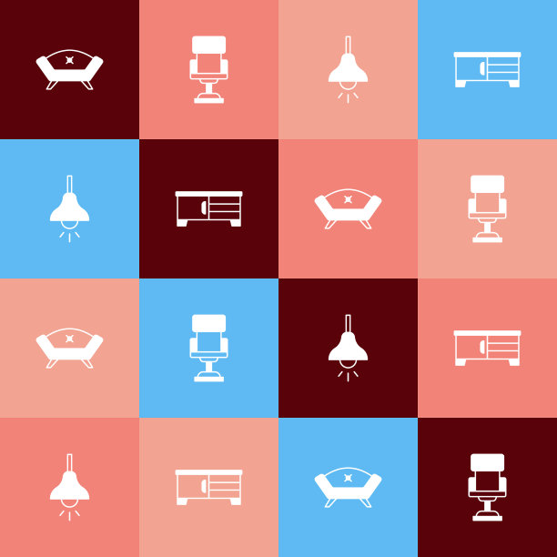 设置波普艺术沙发，办公椅，灯挂和图片下载