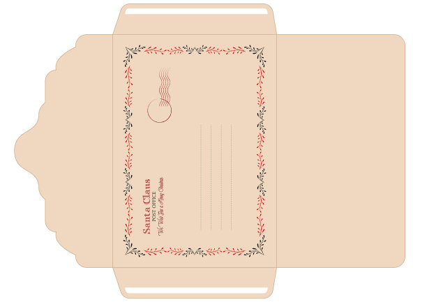 从圣诞老人的信封模板打印图片下载