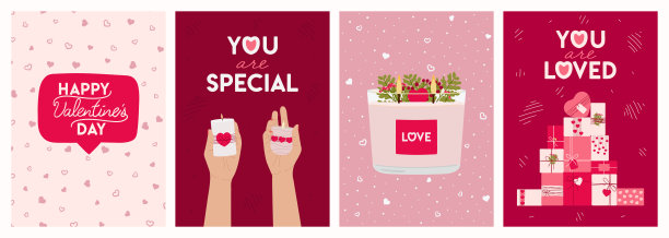 情人节贺卡素材：蜡烛、手、礼物和祝福语。零浪费环保礼物矢量插画图片下载