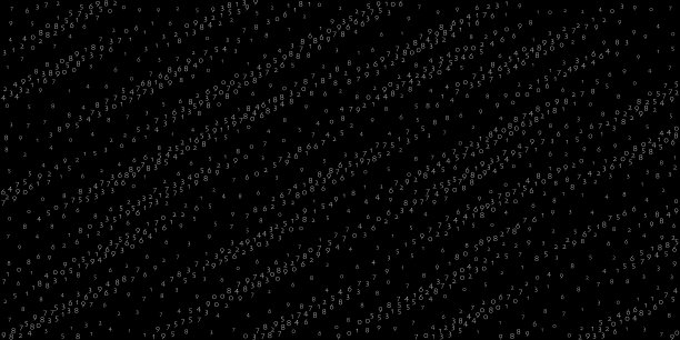 下降的数字，大数据的概念。二进制白色飞行数字。黑色背景上优雅的未来主义旗帜。数字矢量插图与下降数字。图片下载