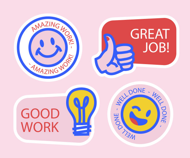 设置激励伟大的工作贴纸图片下载