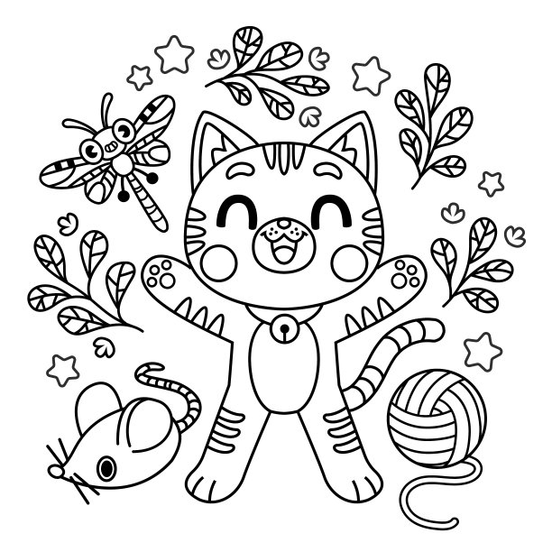 手绘卡哇伊填色书图片下载