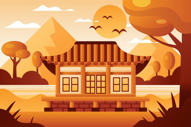 渐变韩式住宅图片下载