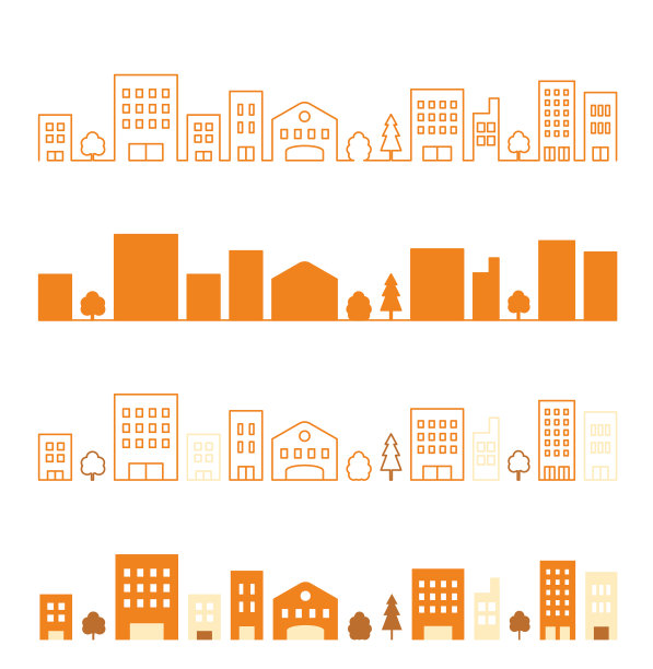 城市景观秋色线画秋橙回图片下载