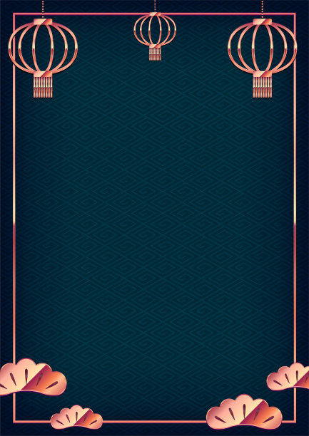 东方新年矢量横幅插图与文字空间(a4大小|肖像)图片下载