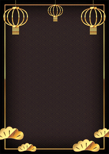 东方新年矢量横幅插图与文字空间(a4大小|肖像)图片下载