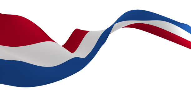 国旗背景图，风吹旗，3d渲染，荷兰国旗图片下载