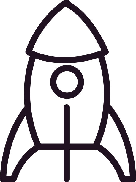 扁平粗体火箭图标图片下载