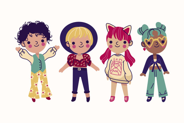 手绘卡哇伊女孩图片下载