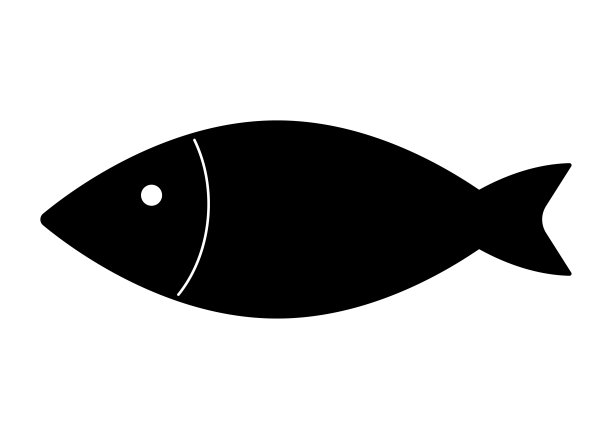 鱼图标孤立平面设计矢量插图图片下载