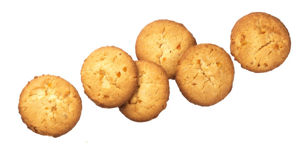 白色背景的燕麦饼干图片下载