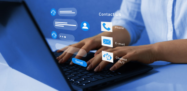 聊天机器人服务概念。虚拟助理与CRM软件自动化技术。图片下载