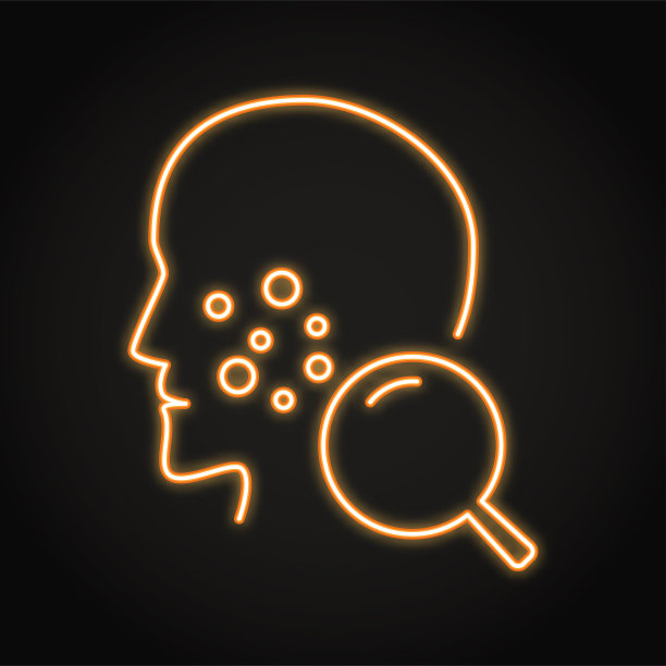 皮肤学霓虹灯图标的线条风格图片下载