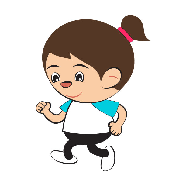 卡通版的妇女工作通过跑步剪贴画图片下载