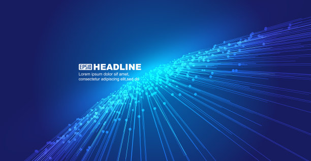 蓝色延伸空间向前点线技术技术矢量背景图片下载