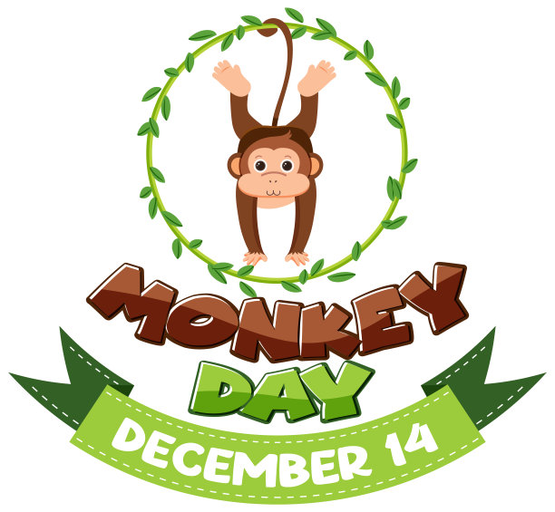猴日文字横幅或海报设计图片下载
