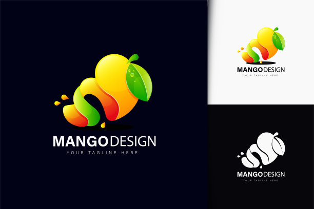 芒果设计与渐变矢量插图图片下载