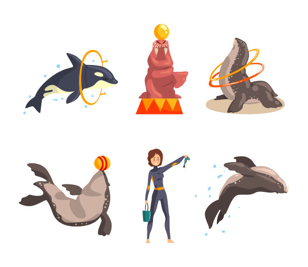 有海洋动物的海洋馆或海豚馆图片下载