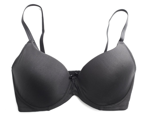 白色背景下的黑色胸罩图片下载