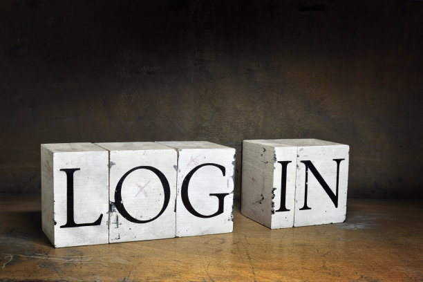 用木制凸版印刷的“登入”字样。图片下载