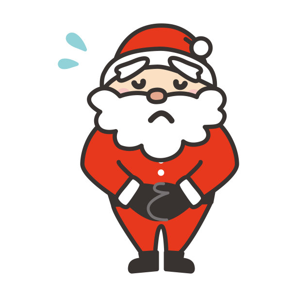 圣诞老人鞠躬道歉的插图图片下载