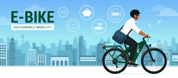 男子骑着电动自行车图片下载