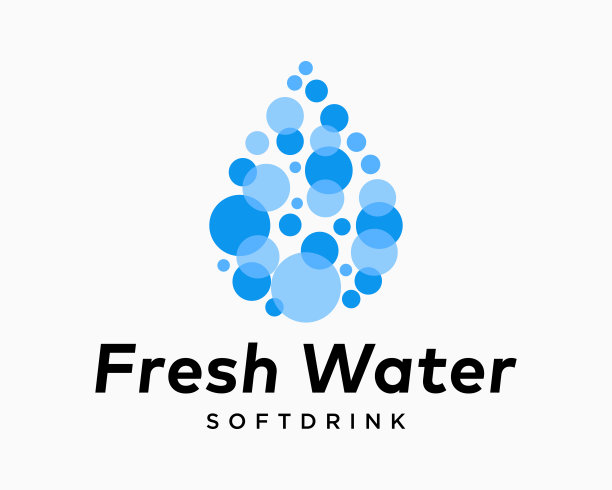 集元素水液体霜雨新鲜圈飞溅矿物河山饮料品牌标识符号设计矢量图片下载