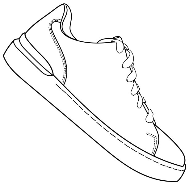 手绘运动鞋，运动鞋。经典的复古风格。涂鸦矢量插图。图片下载