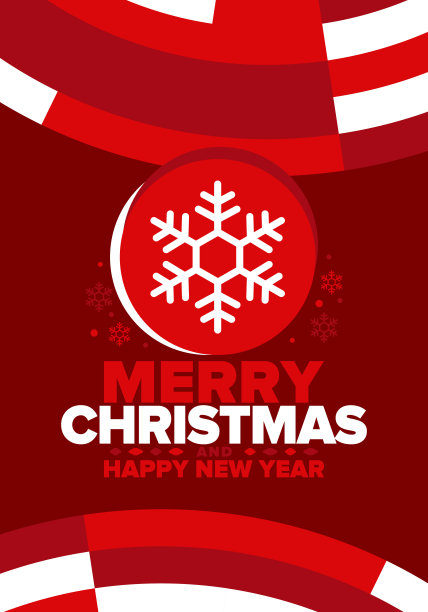 圣诞快乐，2023年新年快乐。神奇的节日海报与雪花。冬季庆祝活动。圣诞晚会。祝贺卡。节日设计模板。矢量图图片下载