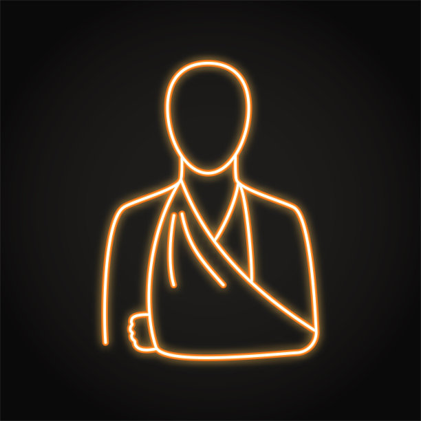 断臂男子霓虹灯图标图片下载