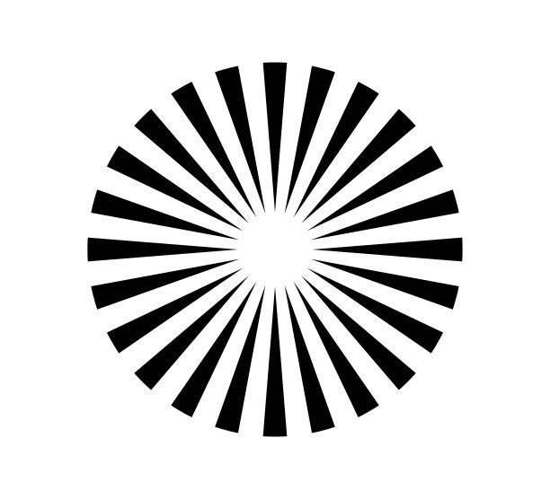 径向圆线。圆形辐射线几何元素。太阳星射线的象征。抽象的几何形状。设计元素。矢量插图孤立在白色背景上图片下载