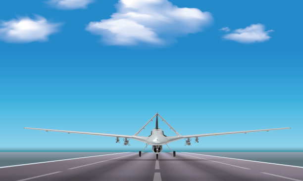 无人机从云中降落的插图。图片下载