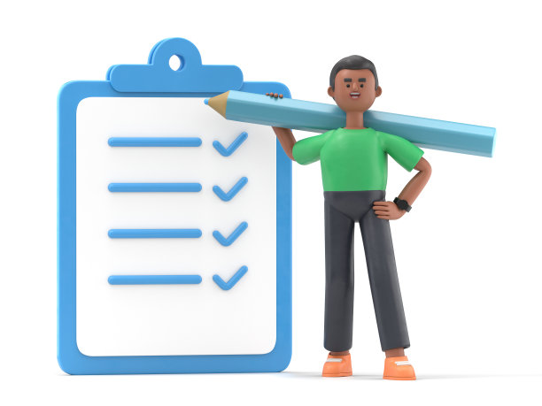 3D插图英俊的非洲裔男子大卫签署合同与大钢笔。网上交易和电子协议的概念。白色背景的3D渲染。图片下载