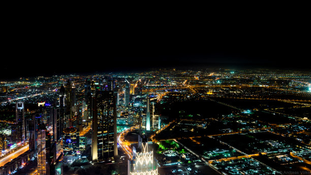 迪拜美丽的夜景迷人景色图片下载