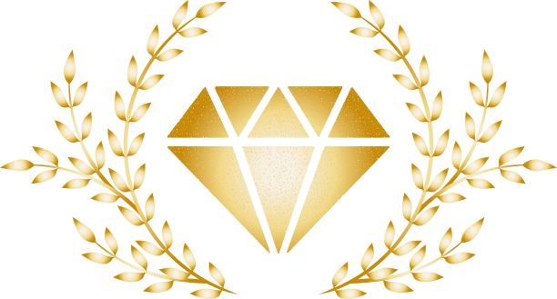 金色钻石和月桂花环框架的插图/插图材料(矢量插图)图片下载