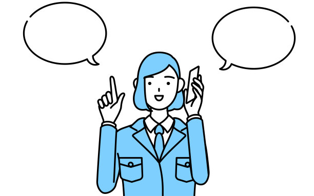 简单的线条画插图，一个女人在工作穿指着，而在电话上。图片下载