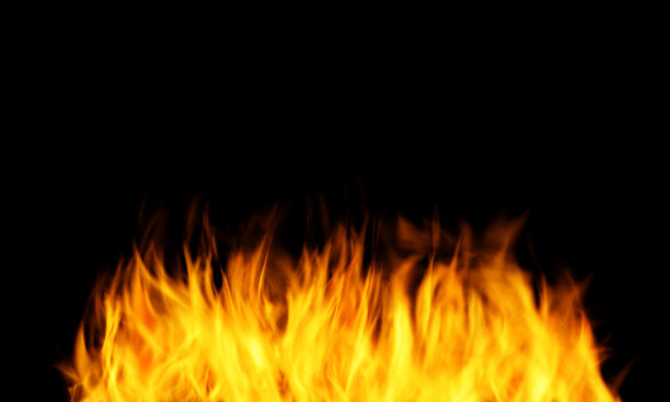 燃烧火焰效果的黑色背景图片下载