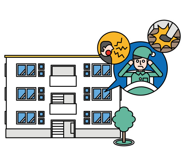 一个因为集体住房的噪音而无法入睡的人图片下载