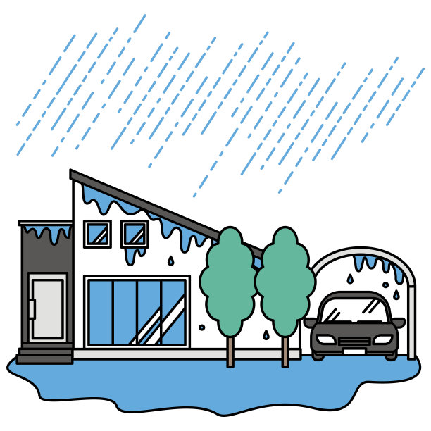 由于大雨而漏水的房子图片下载