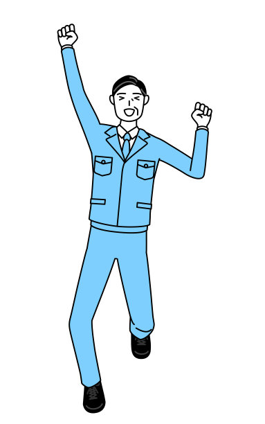 管理，经理，厂长，一个人在工作穿着微笑和跳跃。图片下载