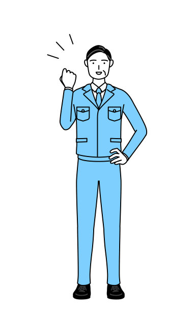 管理人员，经理们，工厂经理，一个穿着工作服的男人摆出了勇气的姿势。图片下载