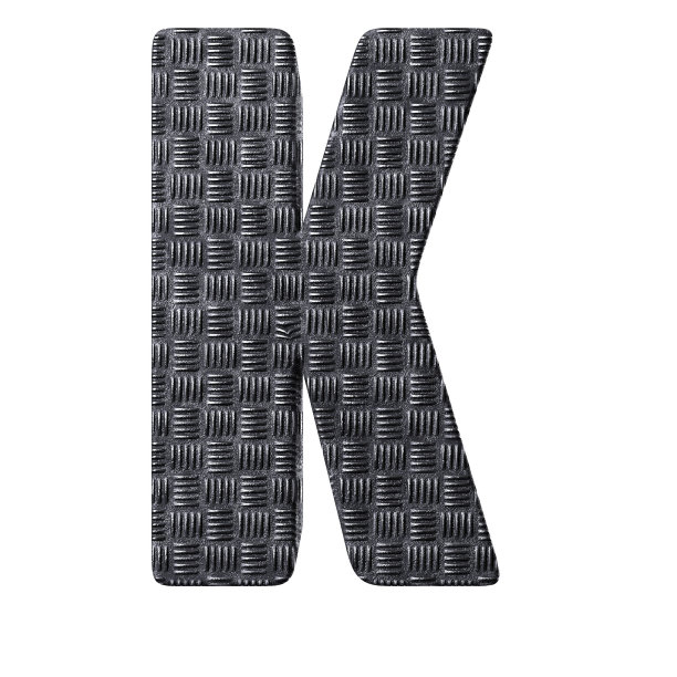字母“K”与金属纹理的3d插图图片下载
