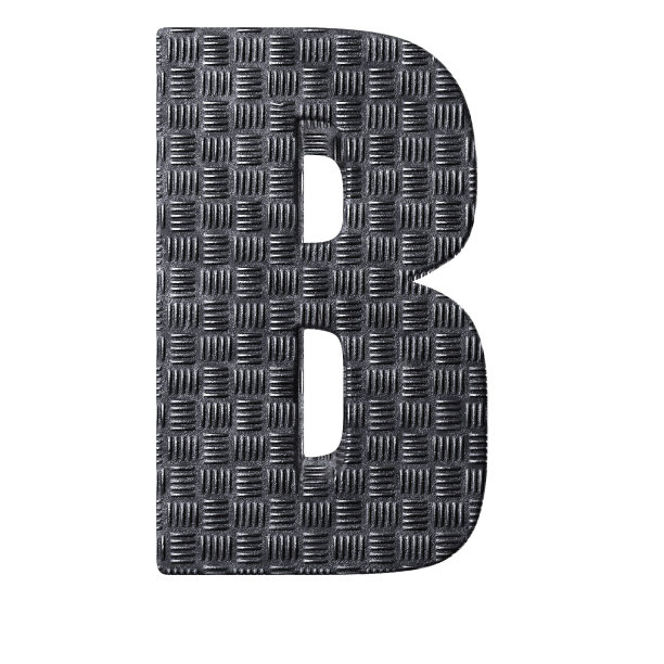 字母B与金属纹理的3d插图图片下载