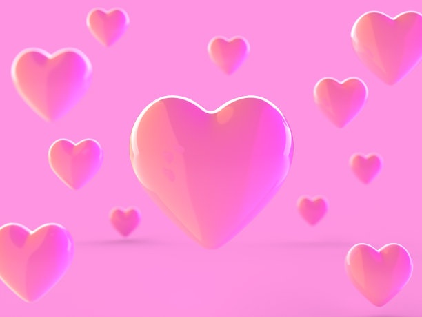 粉色爱心边框背景素材图片下载